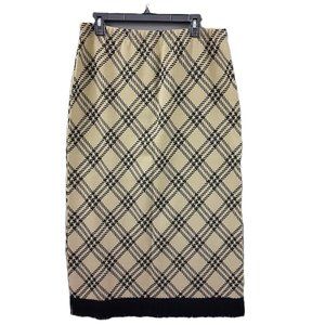 Lennie for Nina Leonard Long Knit Skirt Size Large, Pullon Elastic Fringe Hem